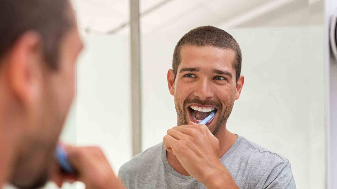 A man brushing his teeth