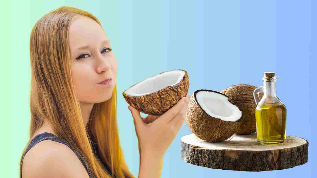 A woman practicing oil pulling