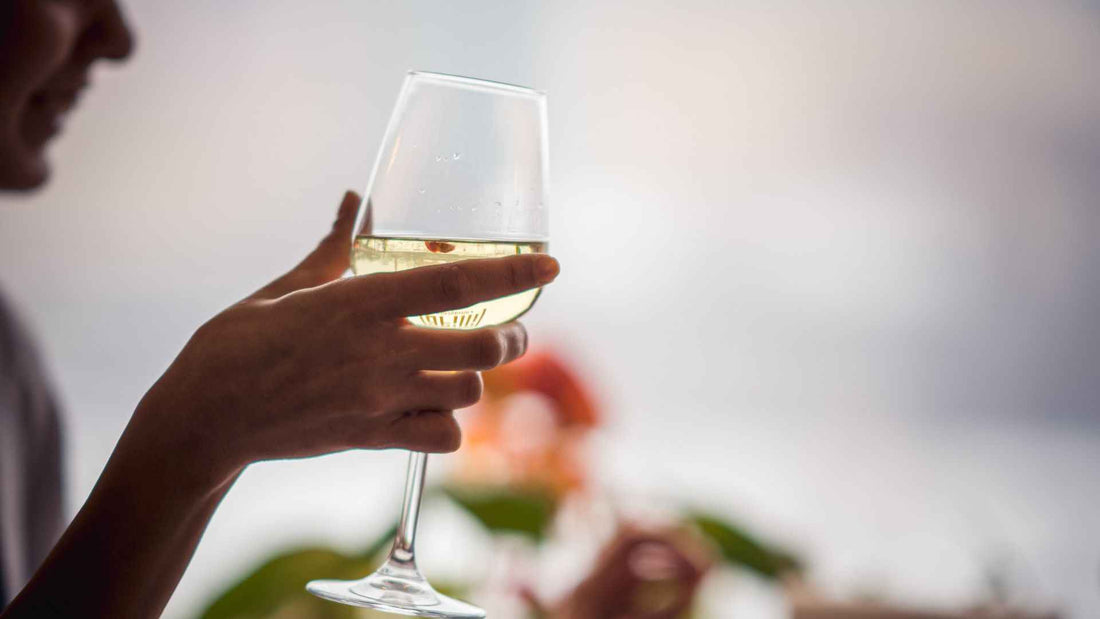 A woman having wine