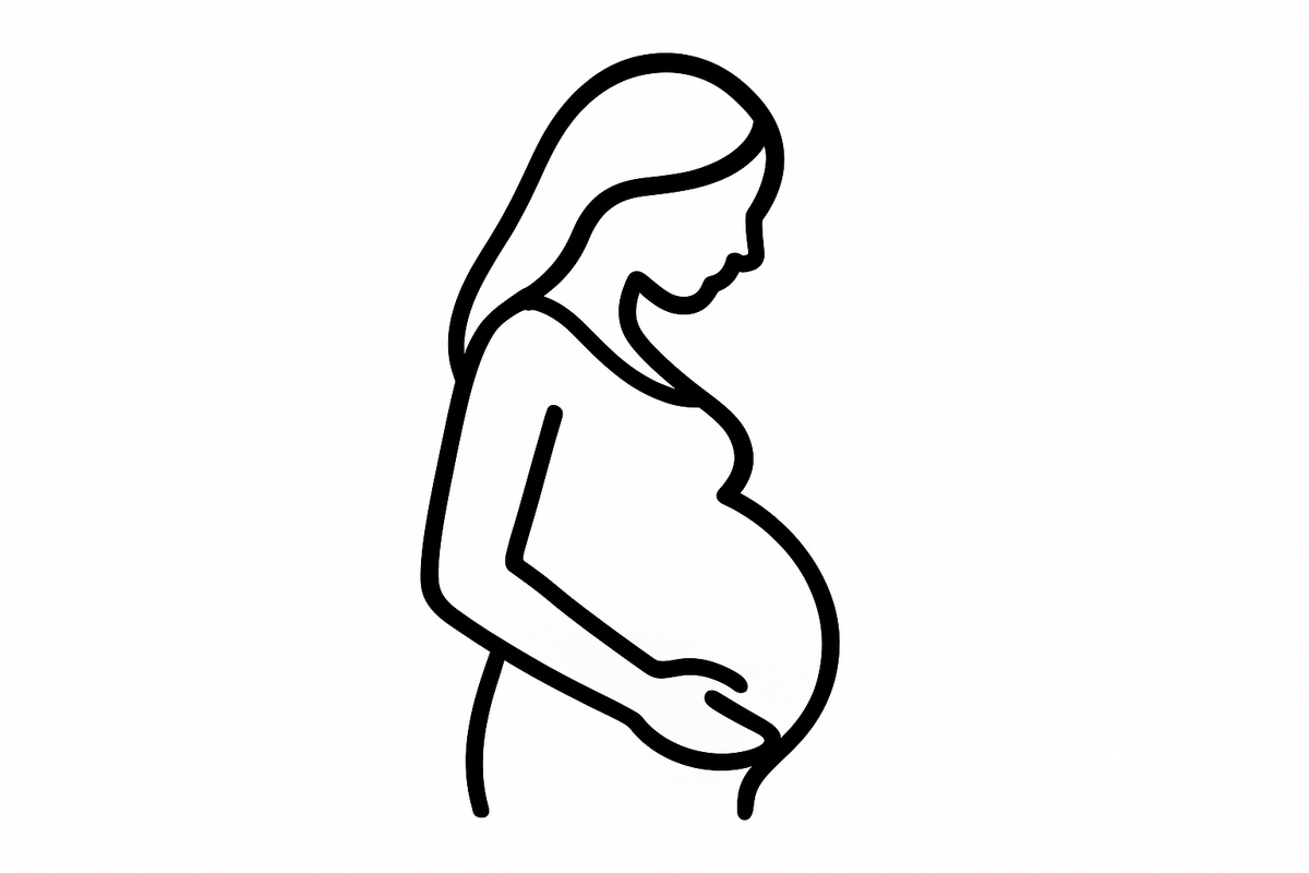 icon of pregnant woman with black outline