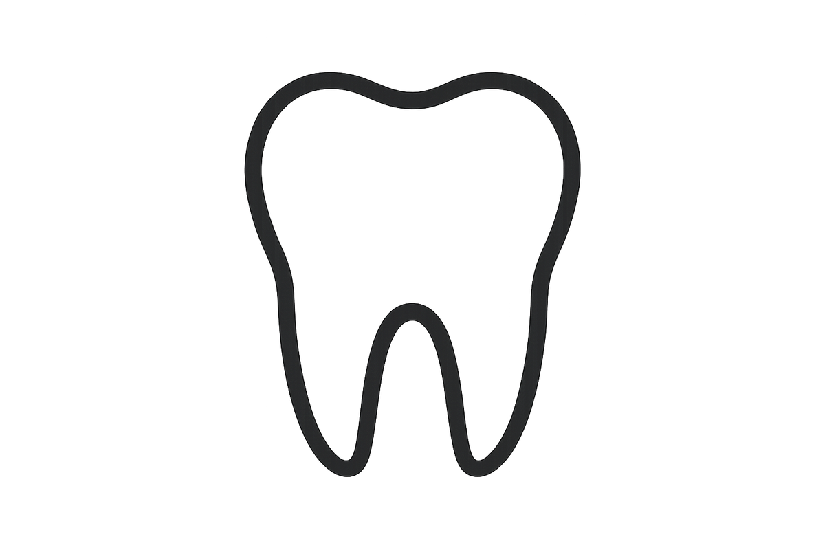 Tooth icon with black outline